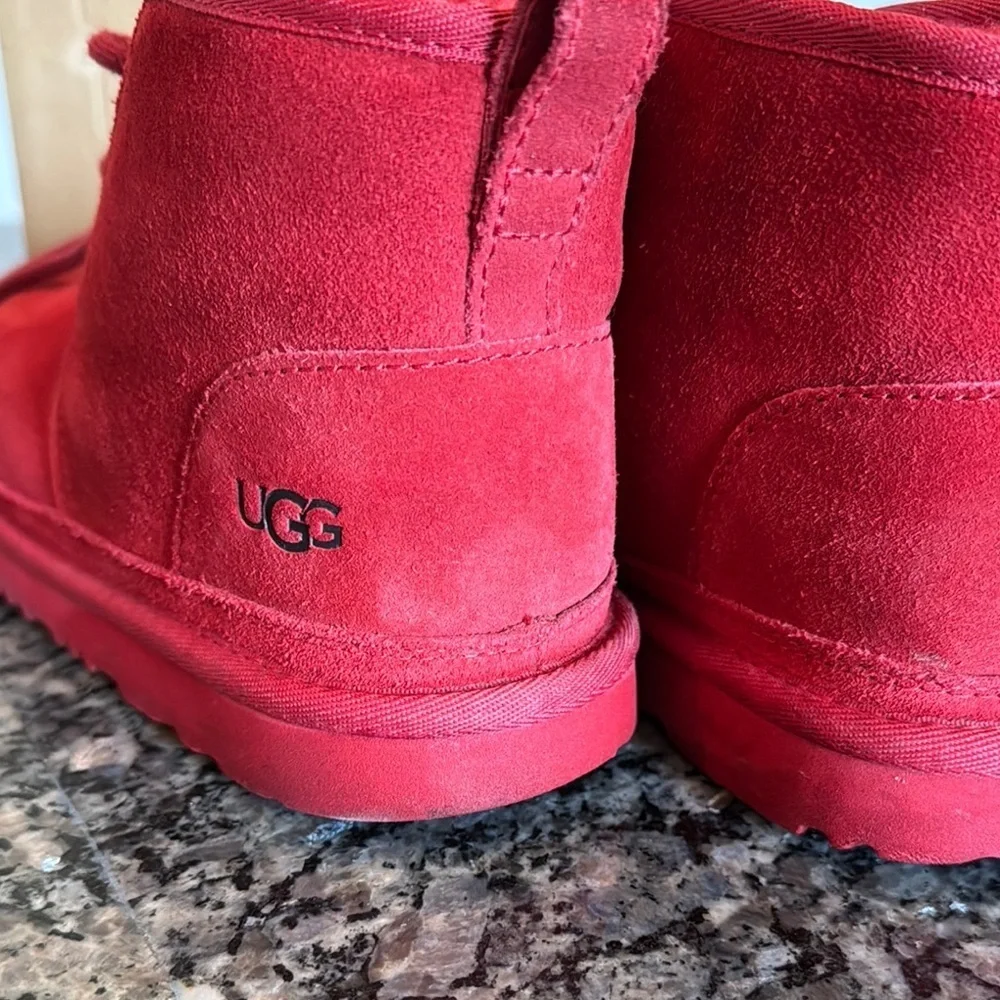 UGG Red Suede lace Booties 5 EUC